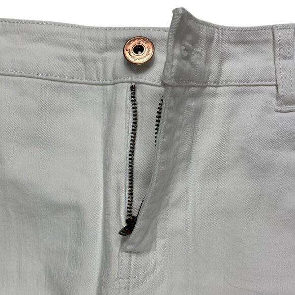 INC International Concepts Factory Distressed Raw Hem White Mini Skirt Size 6 - Picture 4 of 16